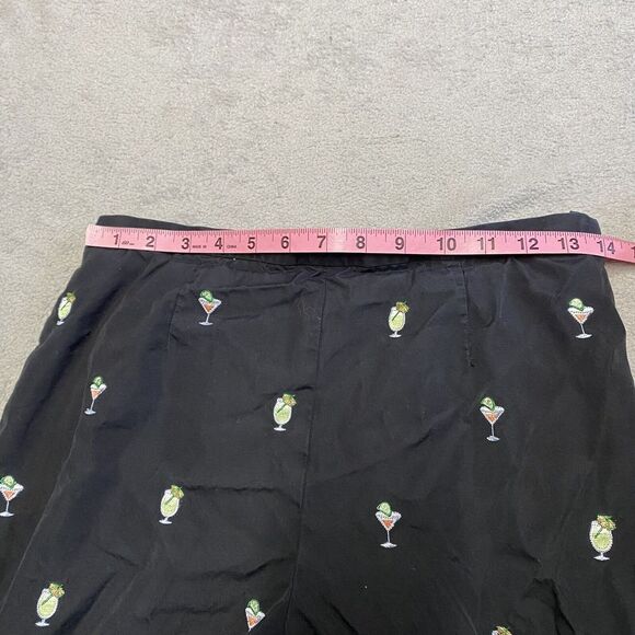 Brooks Brothers Pants Women's 8 Black Embroidered Martini Drinks Party Preppy - Picture 6 of 8